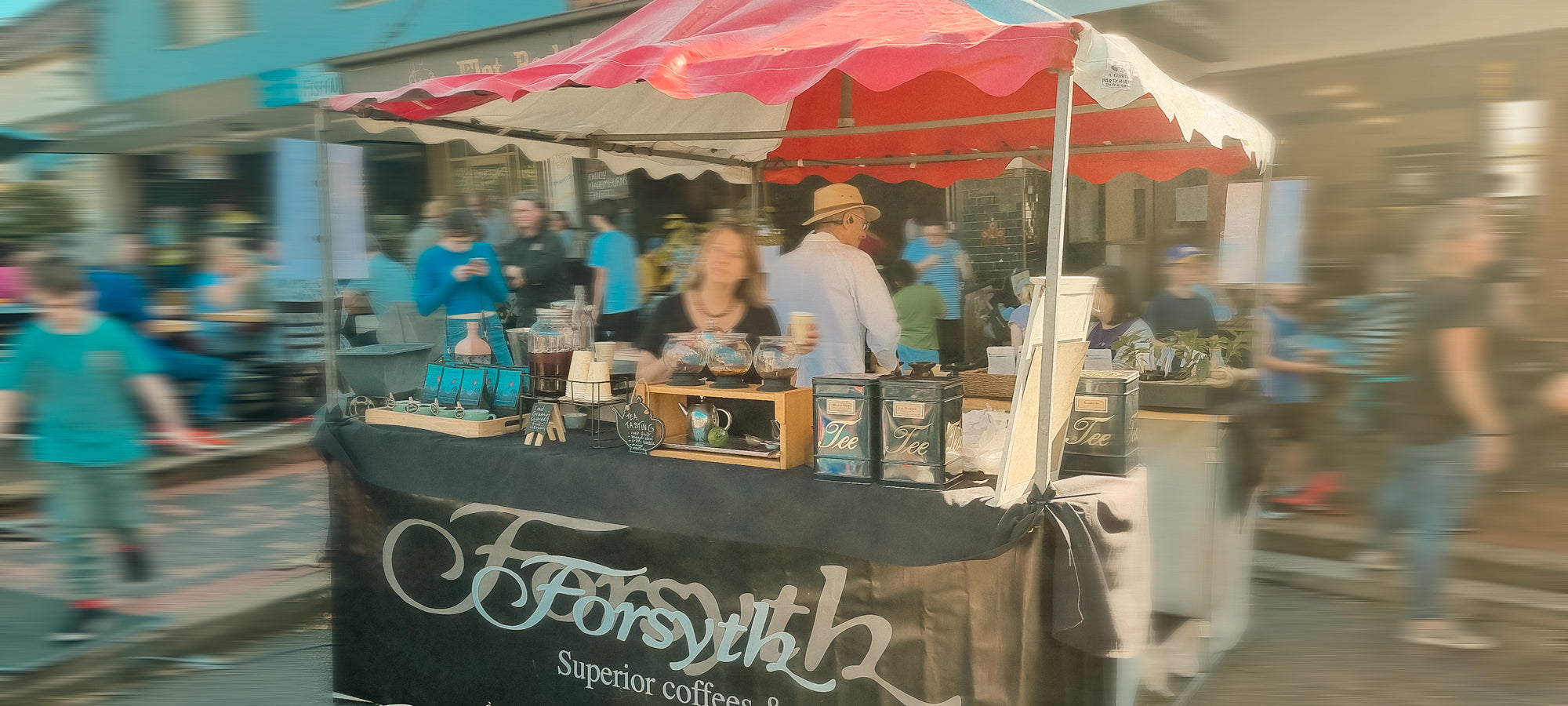 Coffee cart at a market